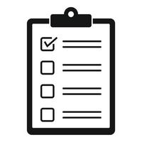 Paper checklist icon, simple style vector