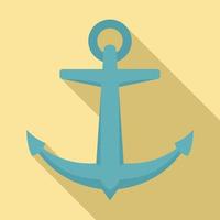 Old anchor icon, flat style vector