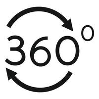 Vr brain 360 degrees icon, simple style vector