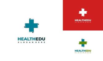 concepto moderno de diseño de logotipo de educación médica, plantilla de icono de diseño de logotipo de aprendizaje médico vector