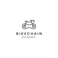 concepto de línea de diseño de logotipo de cadena de bicicleta moderno vector