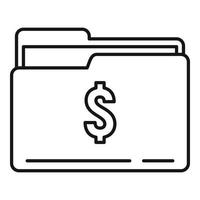 Money folder icon, outline style vector