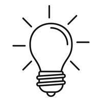 Physics bulb idea icon, outline style vector