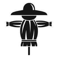 Funny scarecrow icon, simple style vector