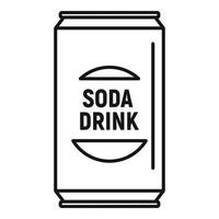 Soda drink can icon, outline style vector