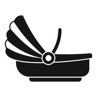 Travel car baby seat icon, simple style vector