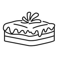 icono de tarta de queso griego, estilo de contorno vector