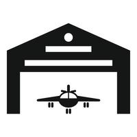 icono de hangar de caza aéreo, estilo simple vector