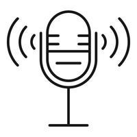 Microphone speech therapist icon, outline style vector