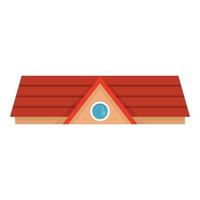 Red house roof icon, flat style vector