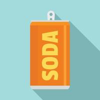 Soda tin can icon, flat style vector