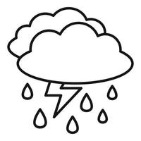 Weather thunderstorm icon, outline style vector