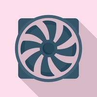 Pc plastic fan icon, flat style vector