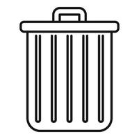 Trash can icon, outline style vector