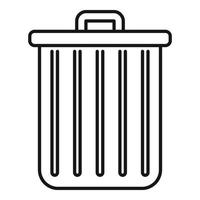 Trash can icon, outline style vector