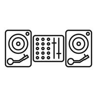 icono de equipo de dj, estilo de contorno vector