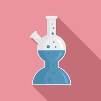 Boiling lab pot icon, flat style vector