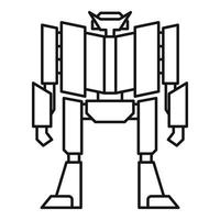 Super robot transformer icon, outline style vector