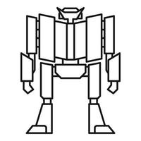 Super robot transformer icon, outline style vector