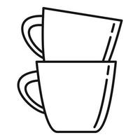 icono de tazas de té de plástico, estilo de contorno vector