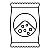 Soil bag icon, outline style vector