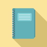 School notebook icon, flat style vector