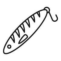 icono de cebo de pescado, estilo de esquema vector