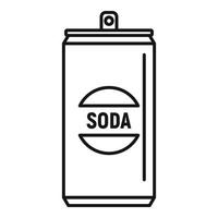 Fruit soda tin can icon, outline style vector