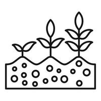 icono de suelo de plantas, estilo de esquema vector