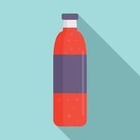 Soda plastic bottle icon, flat style vector