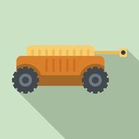 Self driving farm machine icon, flat style vector