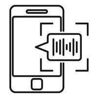 Voice phone authentication icon, outline style vector