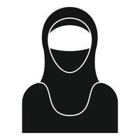 Muslim woman icon, simple style vector