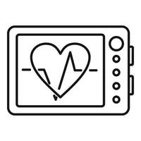 icono de cardiograma en línea, estilo de esquema vector