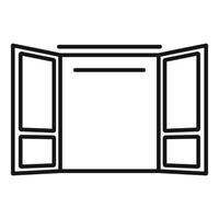 icono de puerta de emergencia, estilo de esquema vector