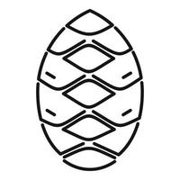 Spruce pine cone icon, outline style vector