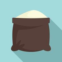 Open flour sack icon, flat style vector