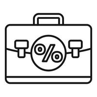 Loyalty percent case icon, outline style vector