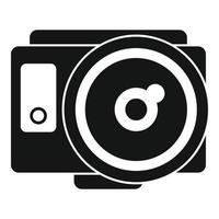 Fish eye action camera icon, simple style vector