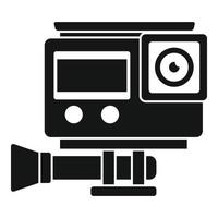 Digital action camera icon, simple style vector