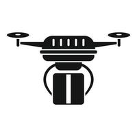 Robot drone delivery icon, simple style vector