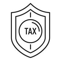 Tax shield icon, outline style vector