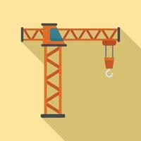 Construction crane icon, flat style vector