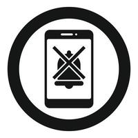 Smartphone silence icon, simple style vector