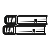 Law book icon, simple style vector