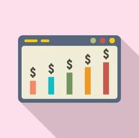 Finance money graph icon, flat style vector