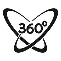 Vr helmet 360 degrees icon, simple style vector