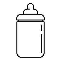 Plastic baby bottle icon, outline style vector