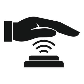 icono de autenticación de escaneo de palma, estilo simple vector