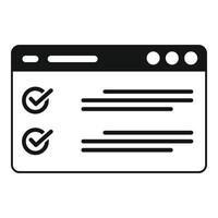 icono de lista de verificación web, estilo simple vector